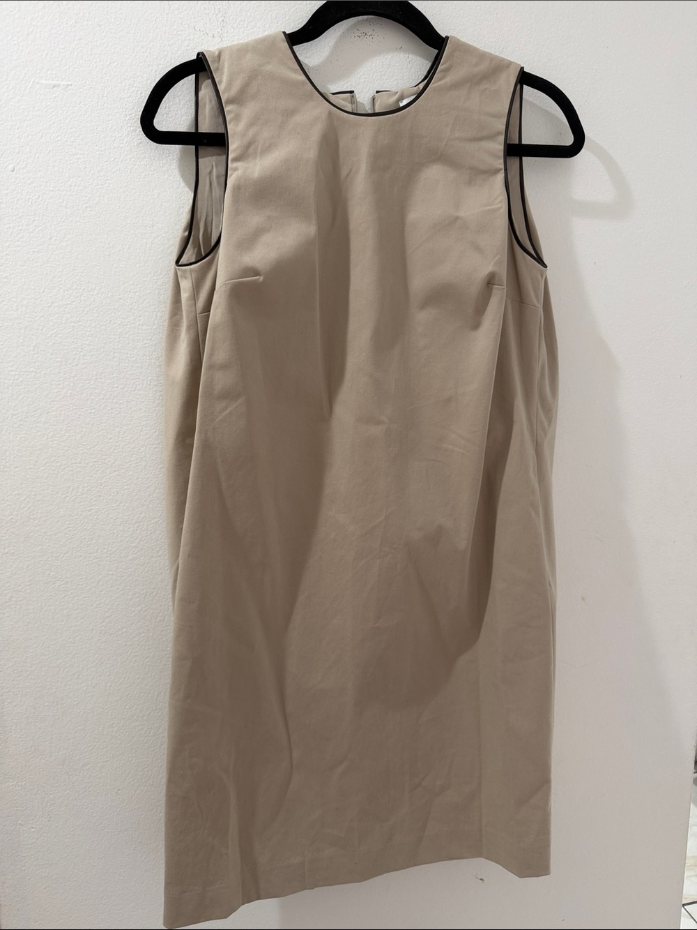 Adam slippes Sleeveless Tan Shift Dress